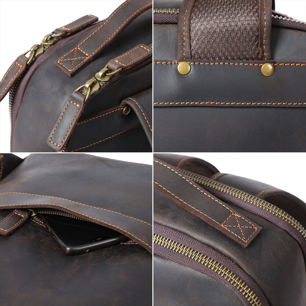Men's Vintage Leather Backpack | Full Grain Leather | Laptop Daypack