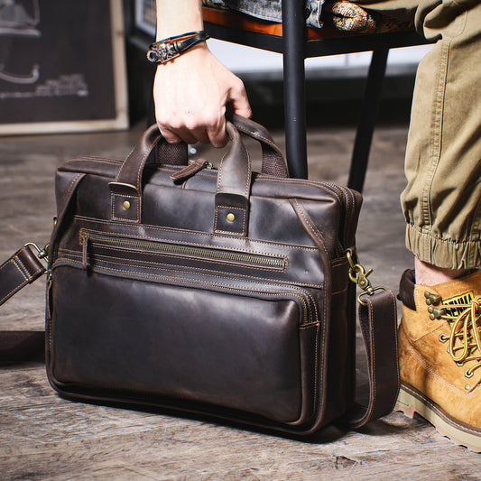 Vintage Genuine Leather Brifecase For Men