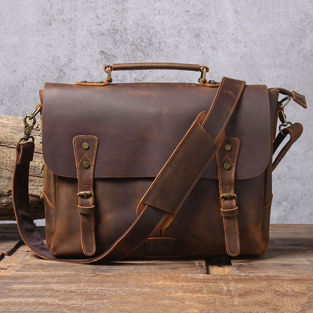 Vintage Genuine Leather Brifecase For Men – WIECZNE LEATHER