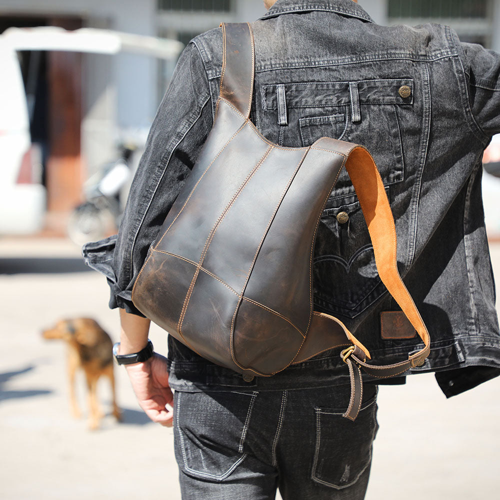 Men's Leather Backpack |  Full Grain Leather | Stylish Daypack