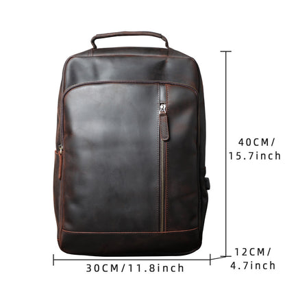 Men's Vintage Leather Backpack |  Full Grain Leather | Daypack