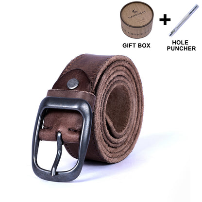 Genuine Leather Men's Belt | Thick Full Grain | Handmade Belt