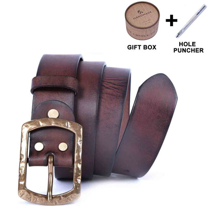 Vintage Leather Men's Belt | Genuine Full Grain | Handmade Belt