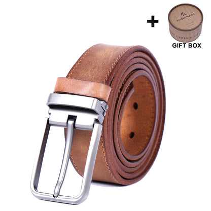 Genuine Leather Men's Belt | Thick Full Grain | Handmade Belt