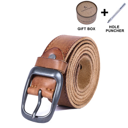 Genuine Leather Men's Belt | Thick Full Grain | Handmade Belt