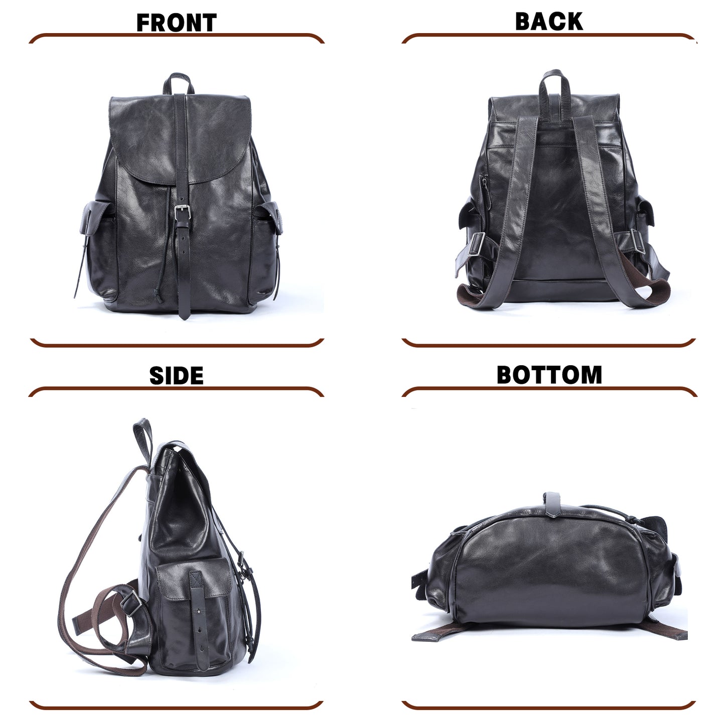Genuine Leather Backpack For Men | Full Grain Leather | Handcrafted Daypack