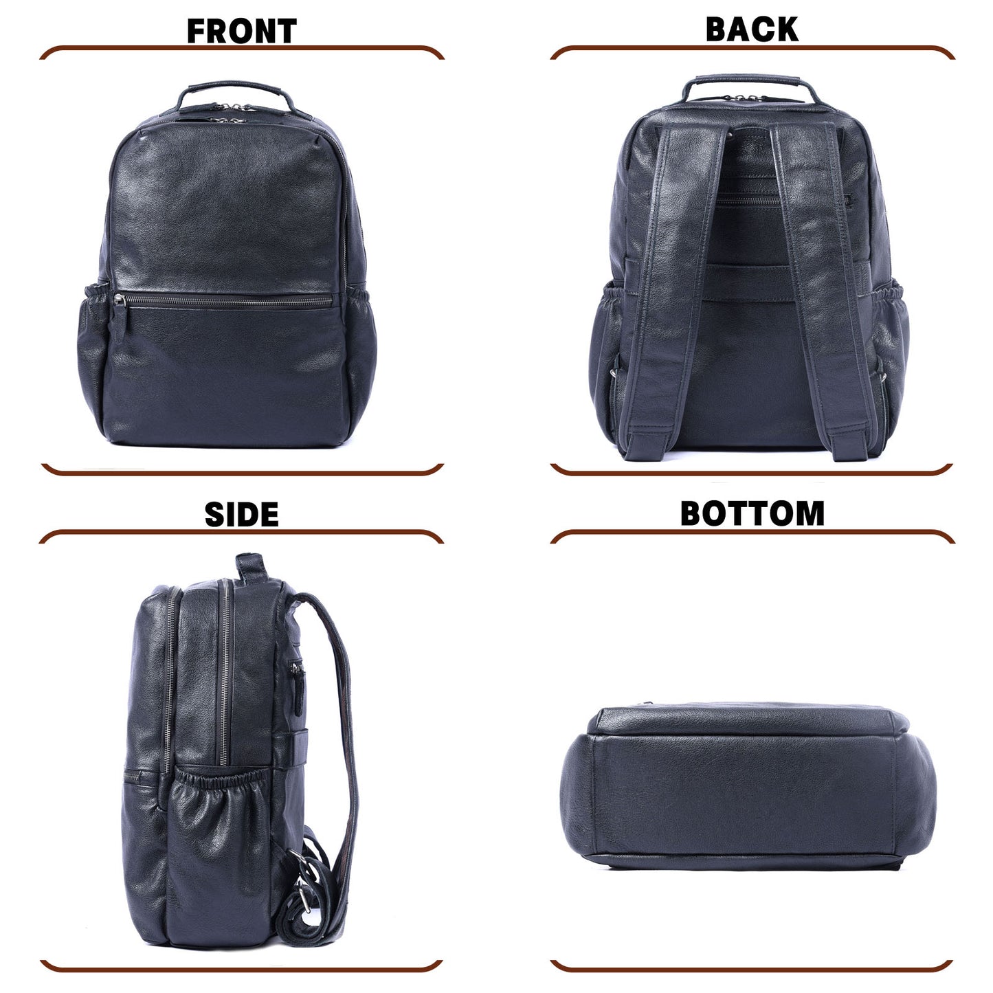 Men's Vintage Leather Backpack |  Italian Full Grain Leather | Daypack