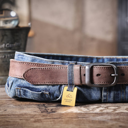 Genuine Leather Men's Belt | Thick Full Grain | Handmade Belt