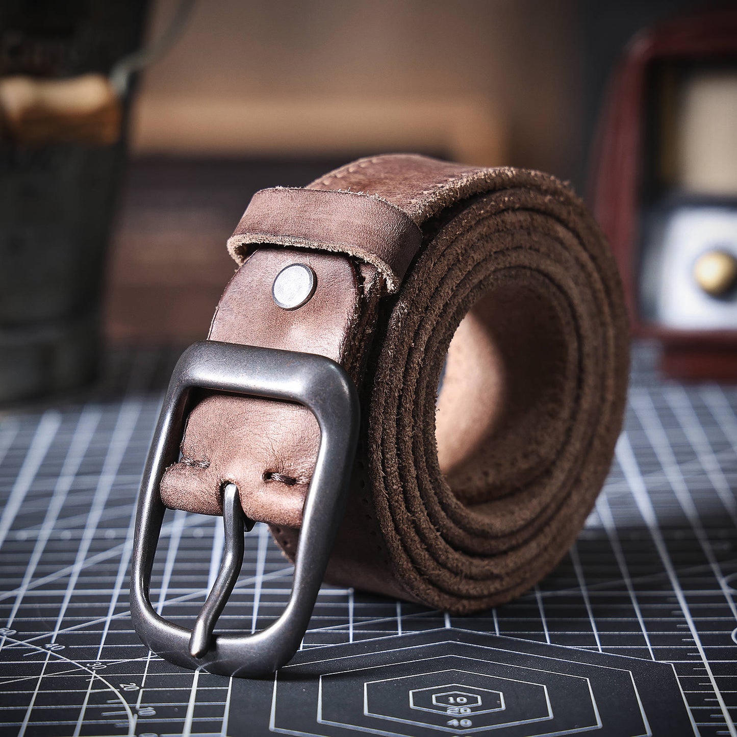 Genuine Leather Men's Belt | Thick Full Grain | Handmade Belt