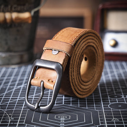 Genuine Leather Men's Belt | Thick Full Grain | Handmade Belt