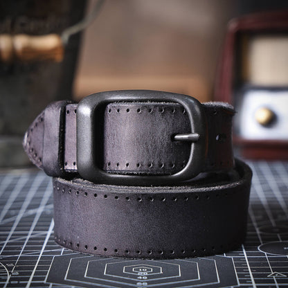 Genuine Leather Men's Belt | Thick Full Grain | Handmade Belt