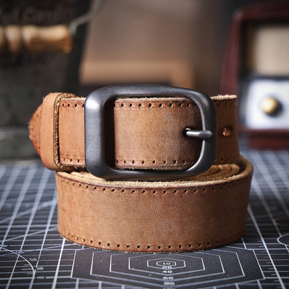 Genuine Leather Men's Belt | Thick Full Grain | Handmade Belt