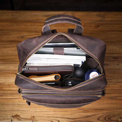 Men's Vintage Leather Backpack |  Full Grain Leather | Daypack