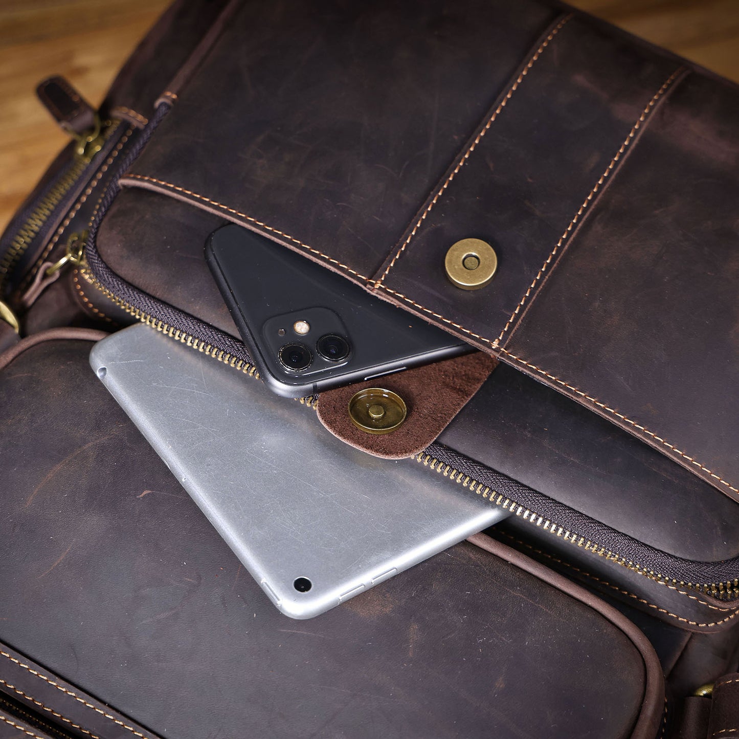 Men's Vintage Leather Backpack |  Full Grain Leather | Daypack