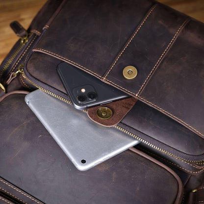 Men's Vintage Leather Backpack |  Full Grain Leather | Daypack