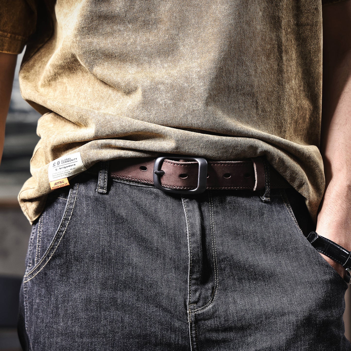 Genuine Leather Men's Belt | Thick Full Grain | Handmade Belt