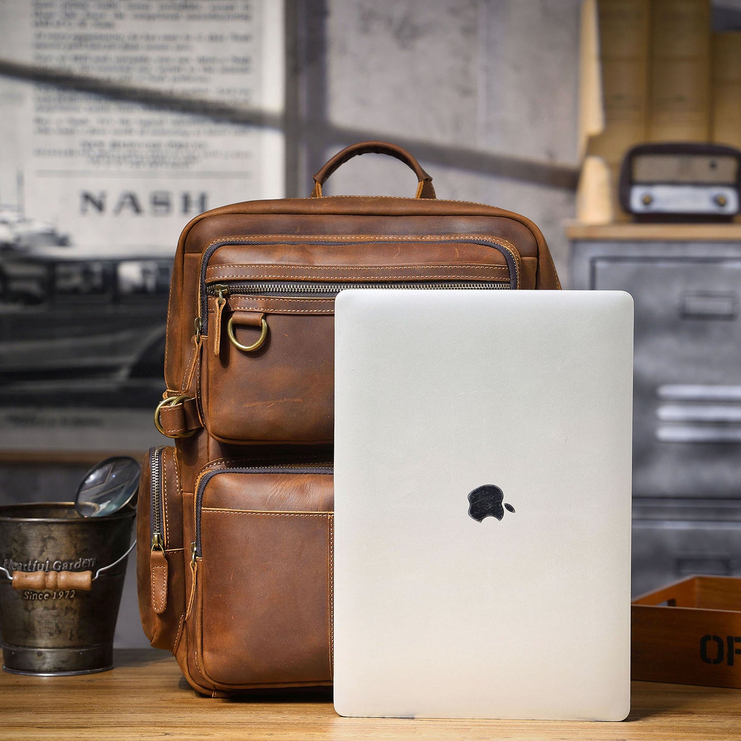 Men's Vintage Leather Backpack |  Full Grain Leather | Daypack