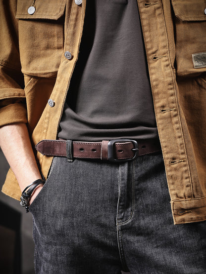 Genuine Leather Men's Belt | Thick Full Grain | Handmade Belt