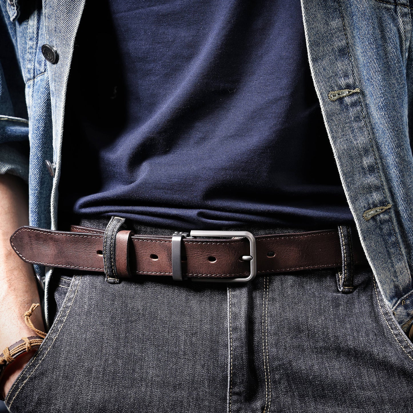 Genuine Leather Men's Belt | Thick Full Grain | Handmade Belt