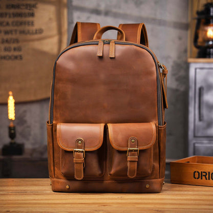 Vintage Genuine Leather Backpack For Men |  |  Full Grain Leather | Travel Daypack