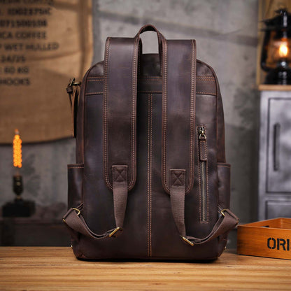 Vintage Genuine Leather Backpack For Men |  |  Full Grain Leather | Travel Daypack