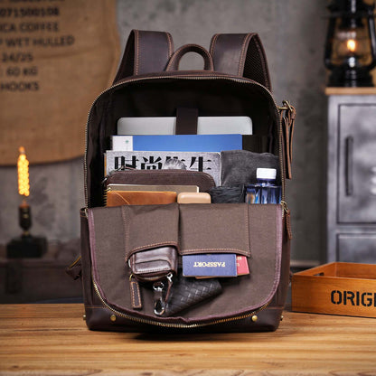 Vintage Genuine Leather Backpack For Men |  |  Full Grain Leather | Travel Daypack