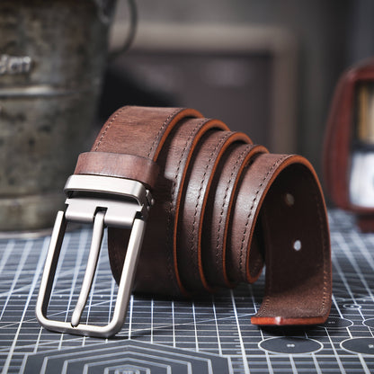 Genuine Leather Men's Belt | Thick Full Grain | Handmade Belt