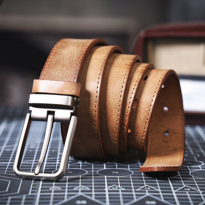 Genuine Leather Men's Belt | Thick Full Grain | Handmade Belt