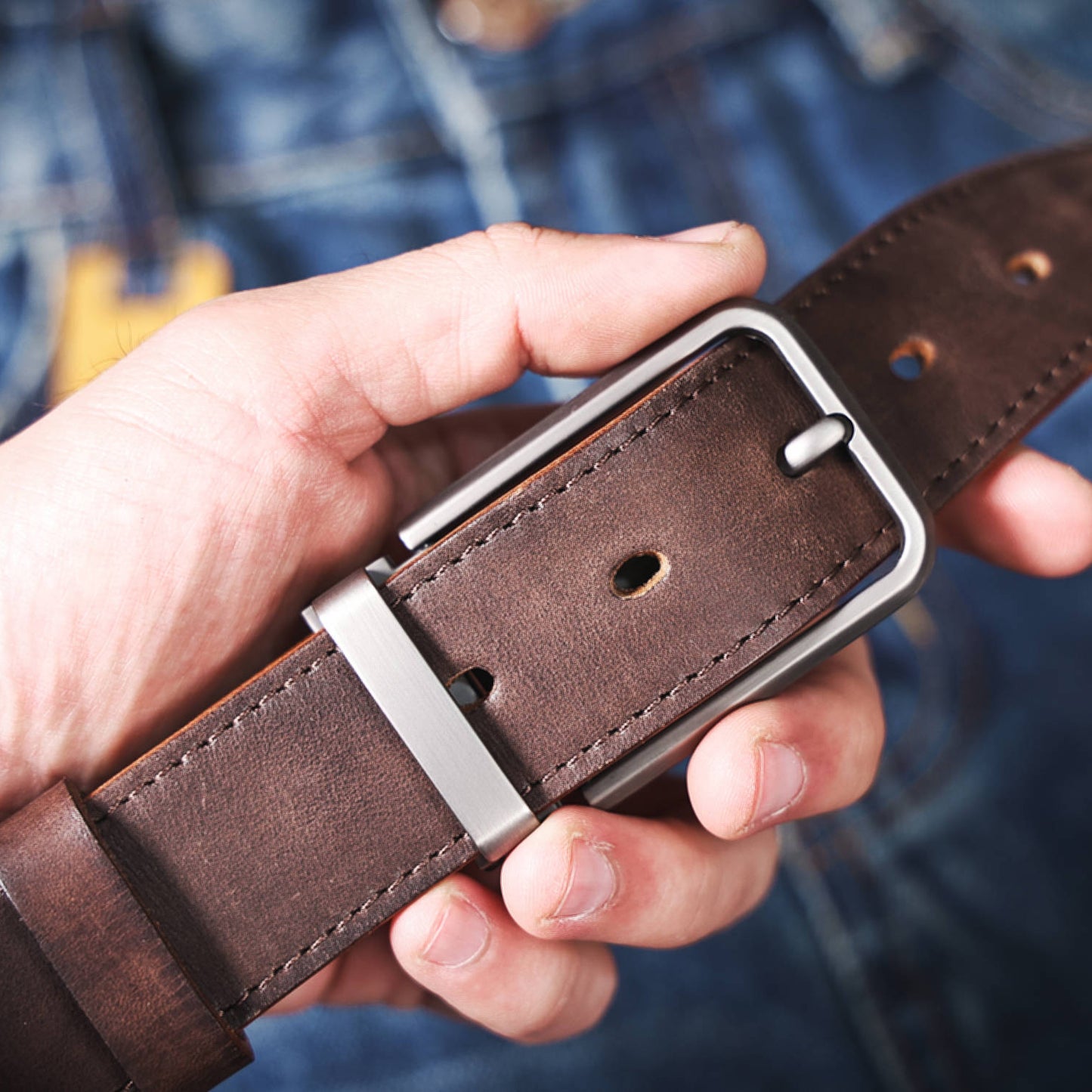 Genuine Leather Men's Belt | Thick Full Grain | Handmade Belt