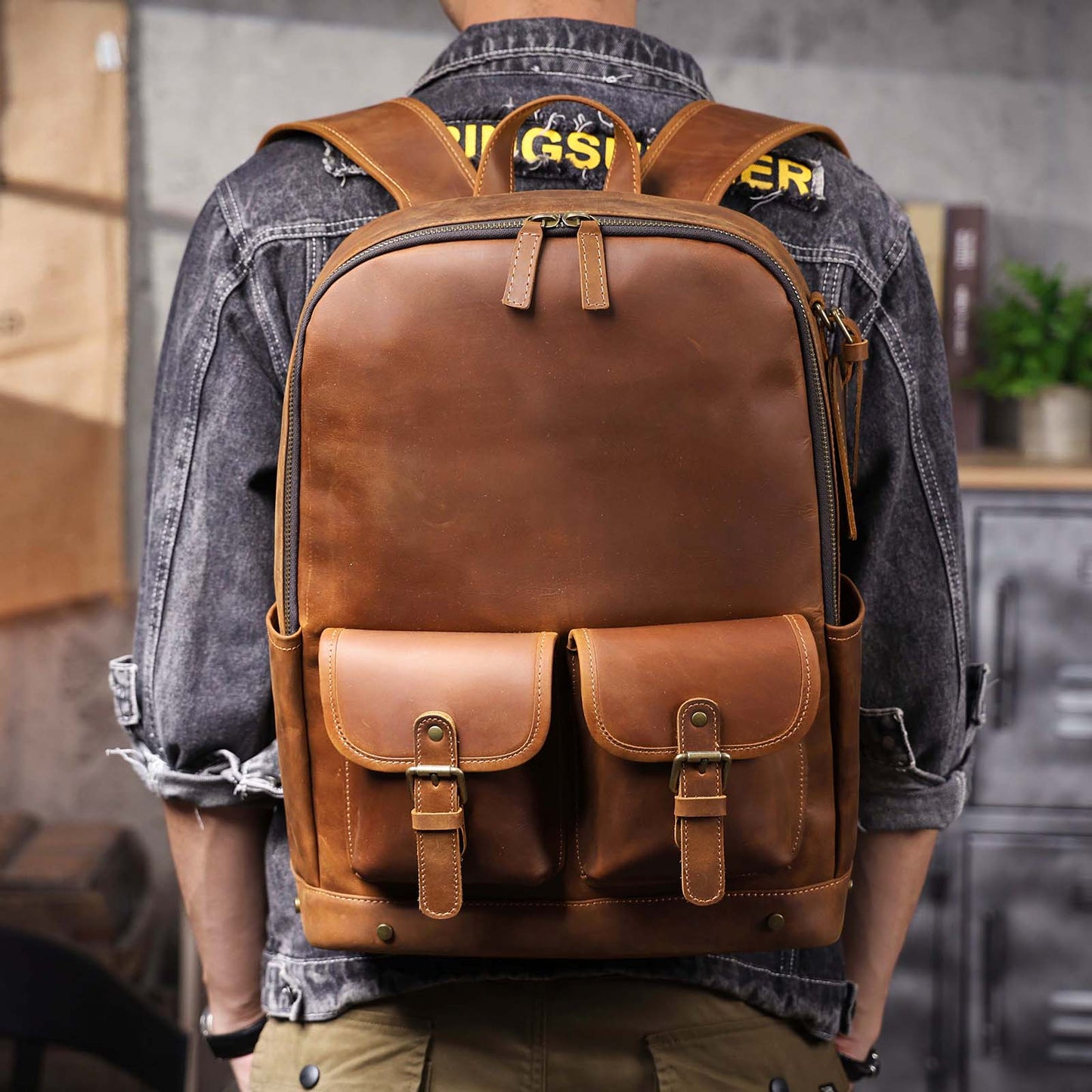 Vintage Genuine Leather Backpack For Men |  |  Full Grain Leather | Travel Daypack