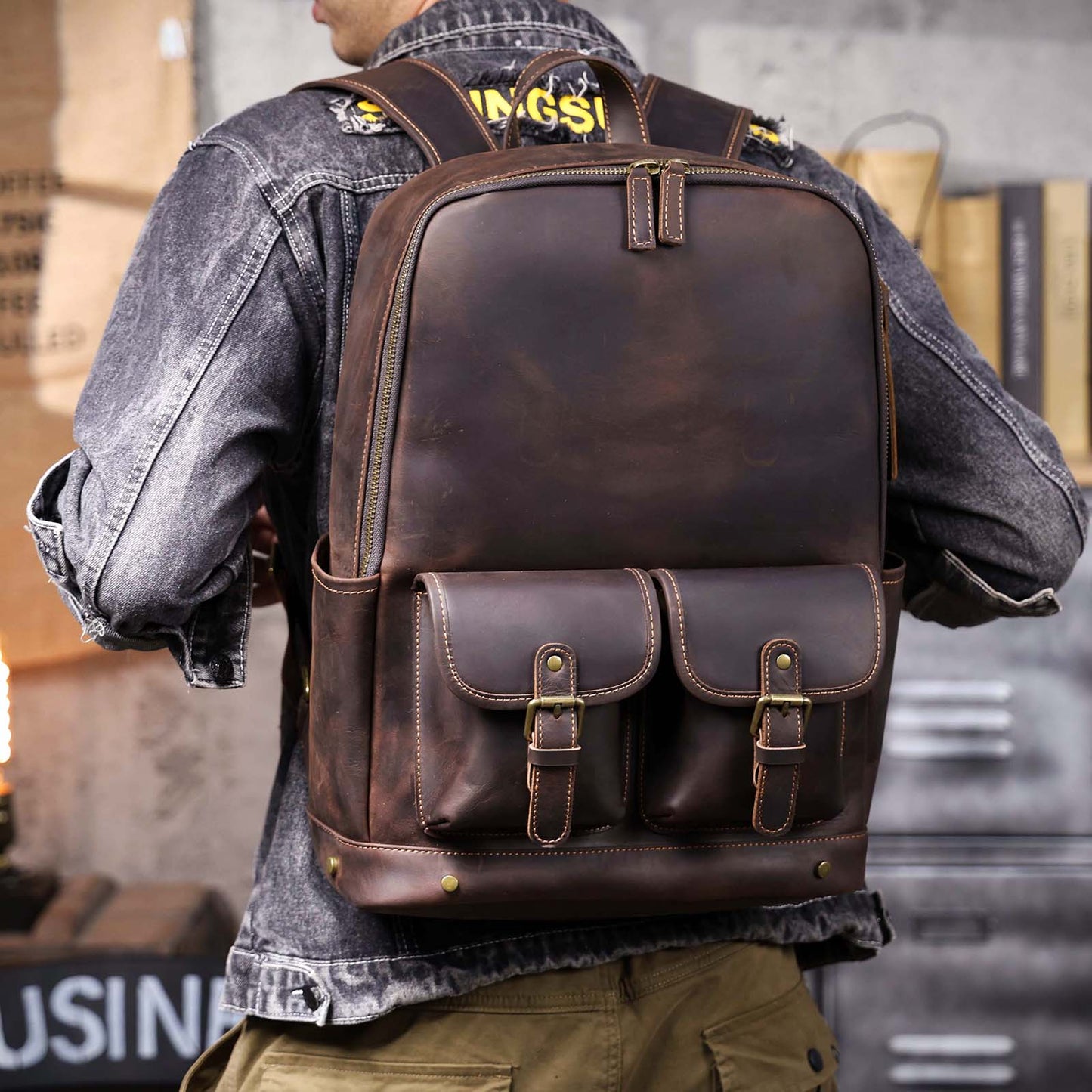 Vintage Genuine Leather Backpack For Men |  |  Full Grain Leather | Travel Daypack