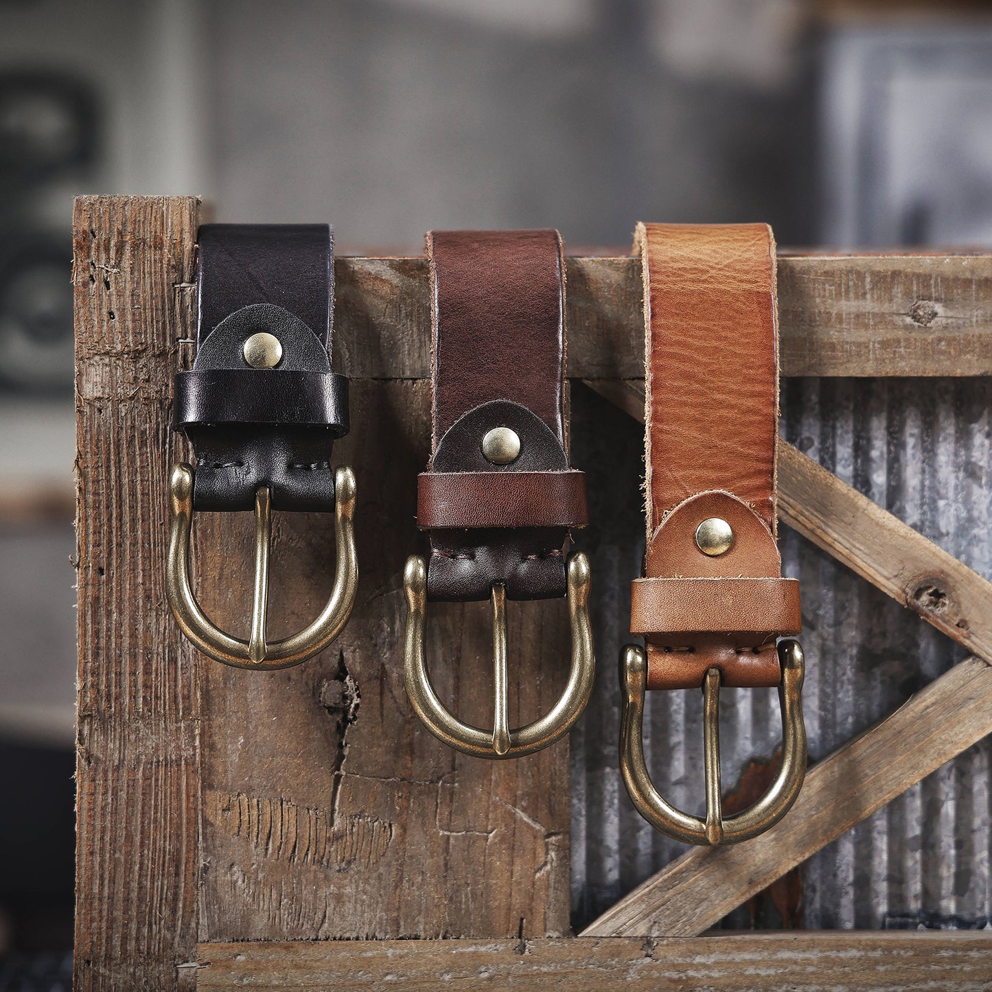 Leather Men's Belt | Genuine Full Grain | Solid Brass Buckle