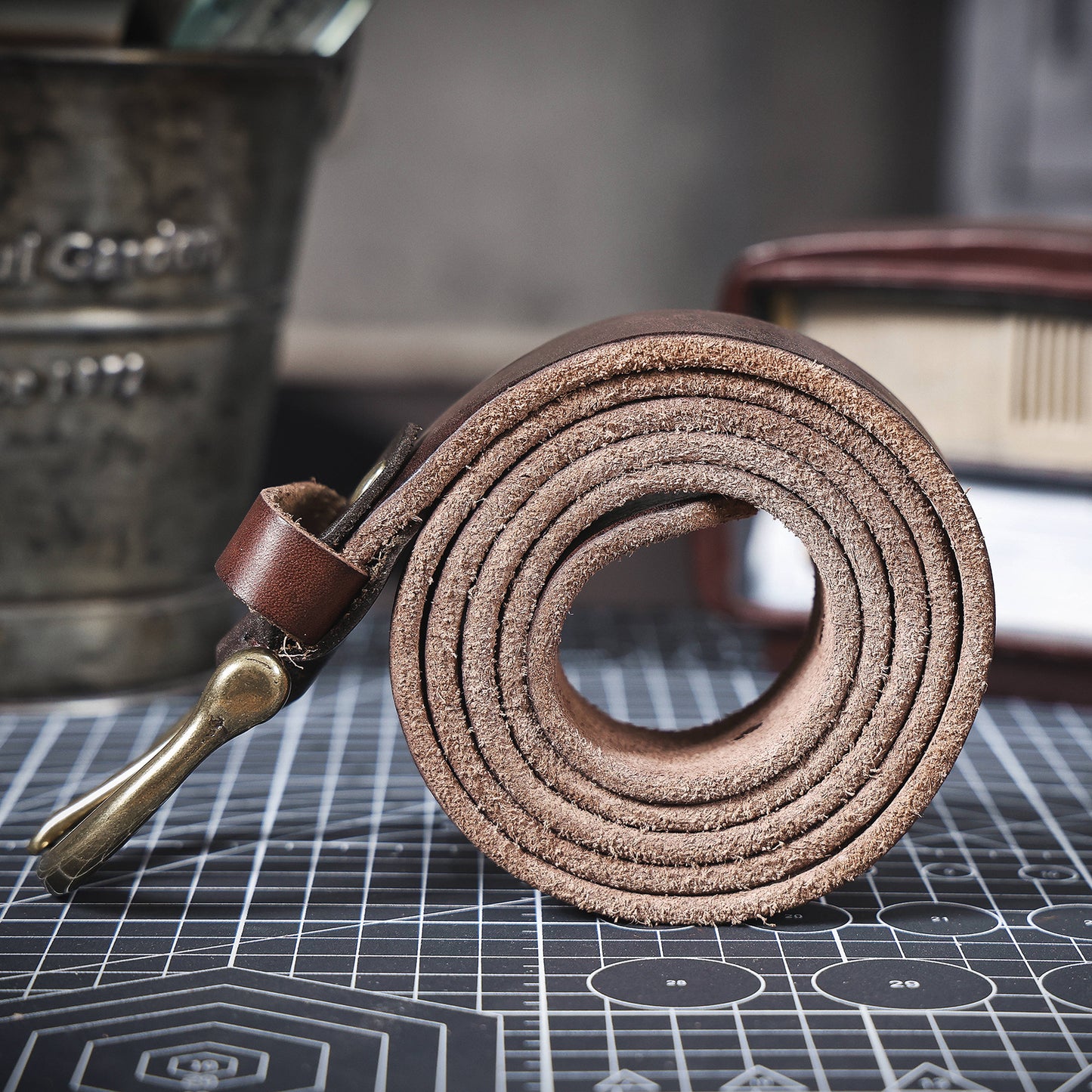 Leather Men's Belt | Genuine Full Grain | Solid Brass Buckle