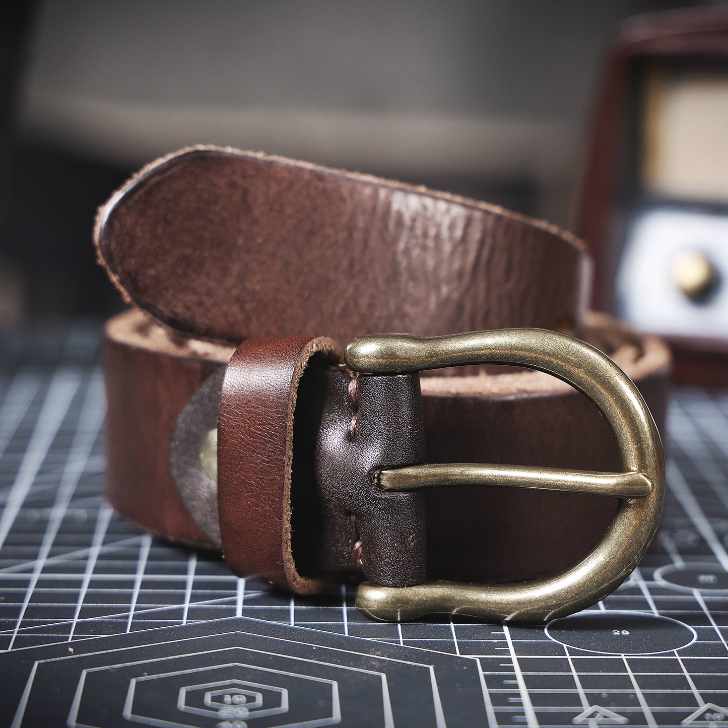 Leather Men's Belt | Genuine Full Grain | Solid Brass Buckle