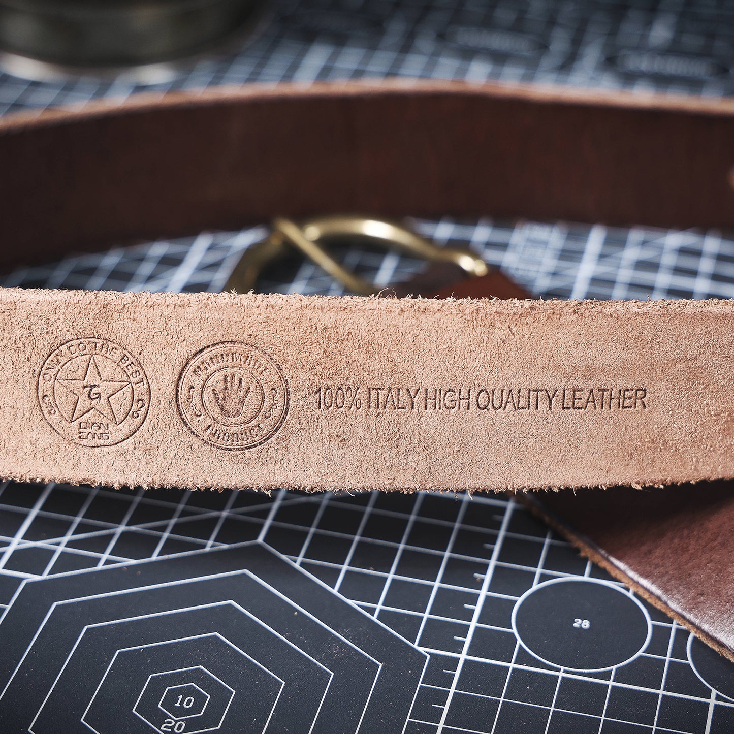 Leather Men's Belt | Genuine Full Grain | Solid Brass Buckle