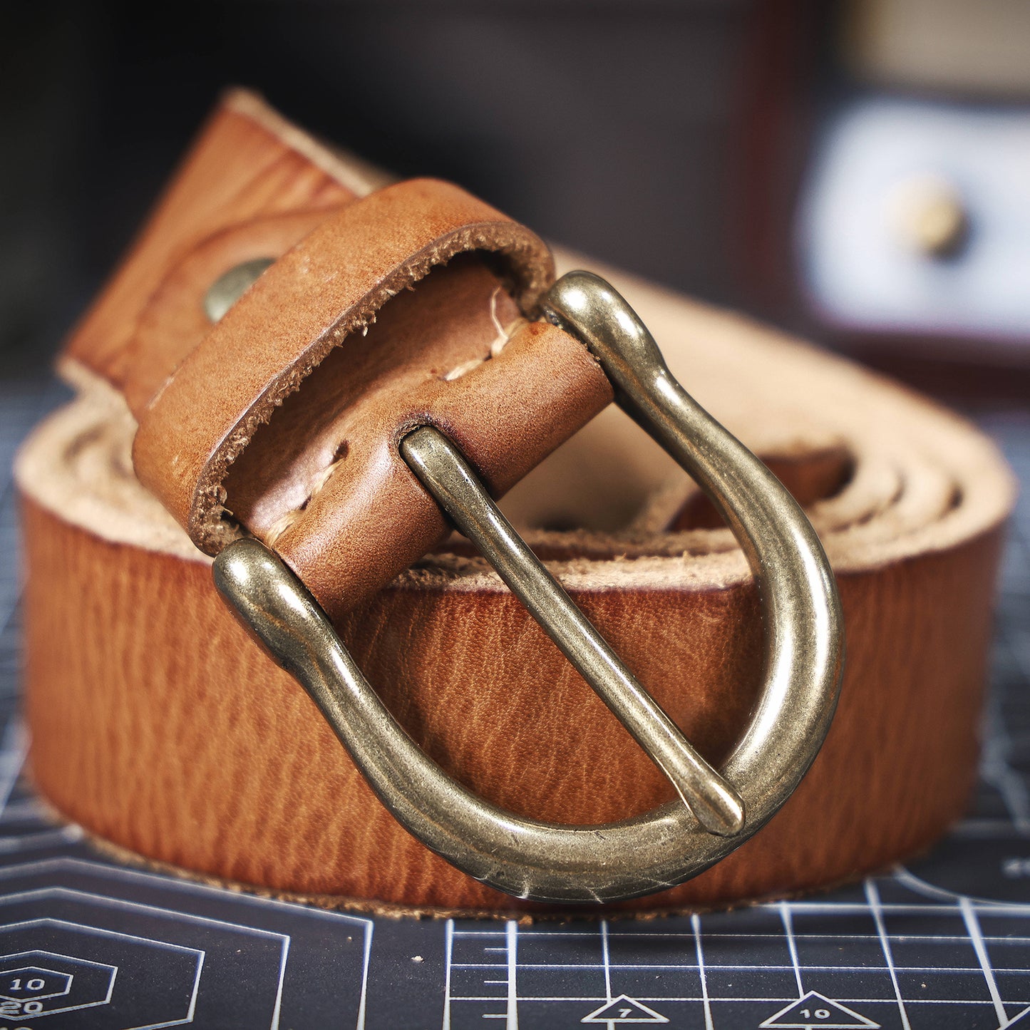 Leather Men's Belt | Genuine Full Grain | Solid Brass Buckle