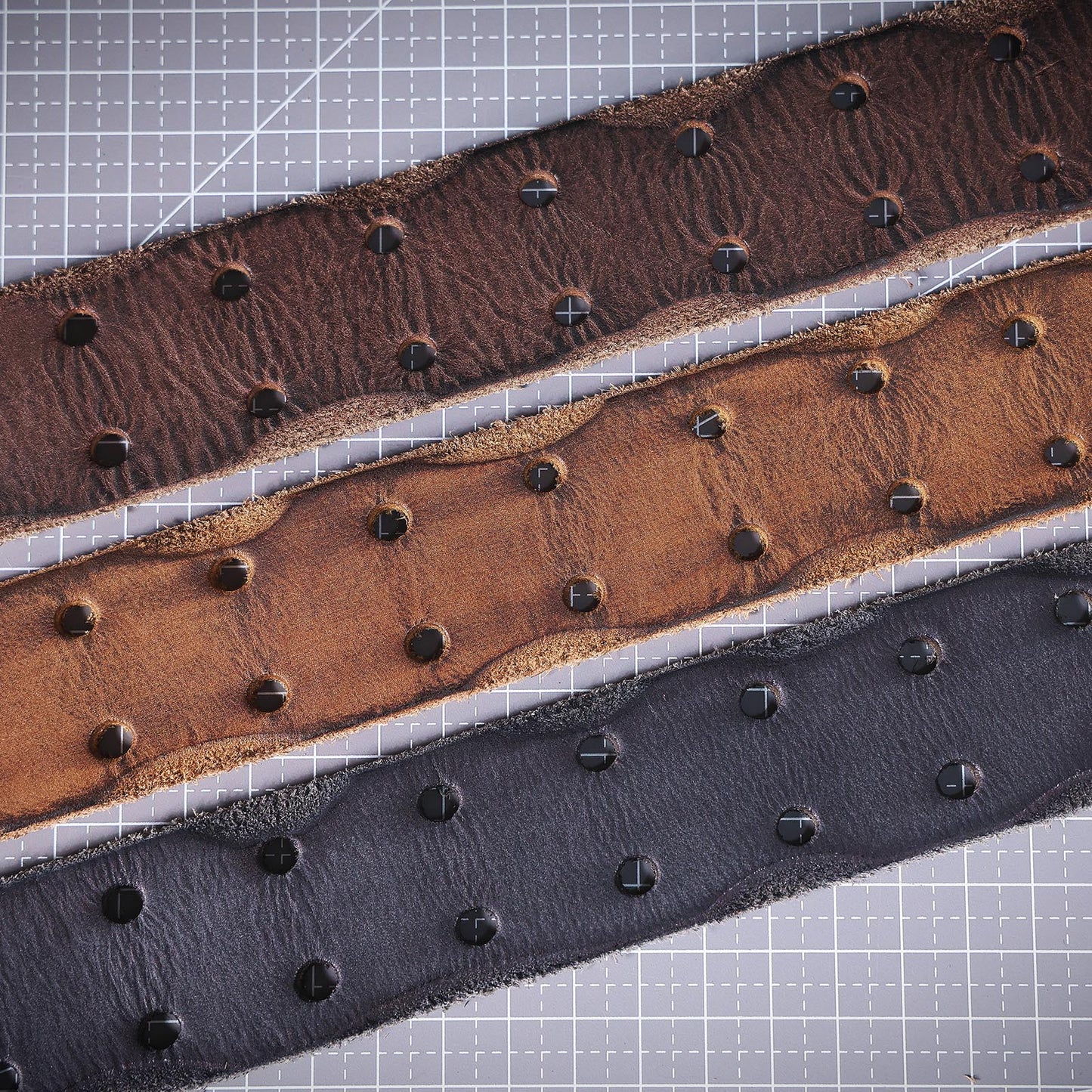 Genuine Leather Men's Belt | Thick Full Grain | Vintage Brass Buckle