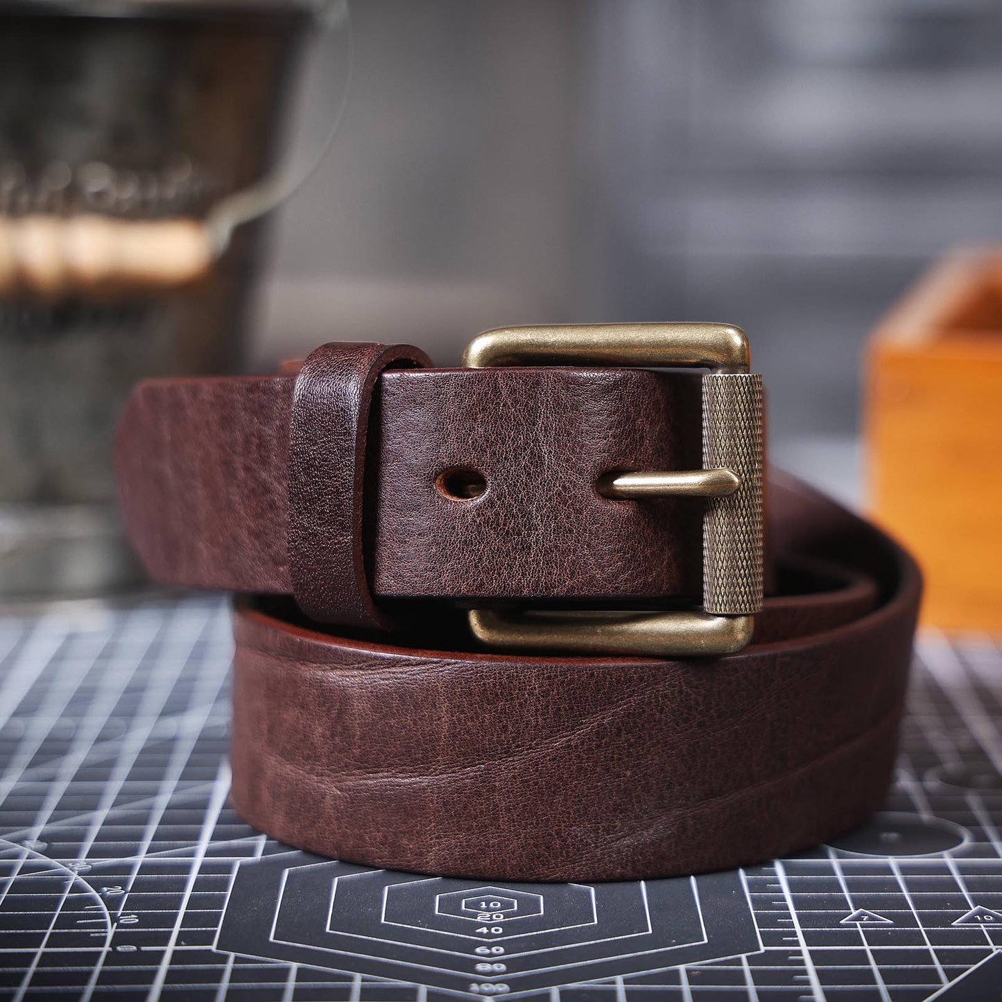 Leather Men's Belt | Genuine Full Grain | Solid Brass Buckle