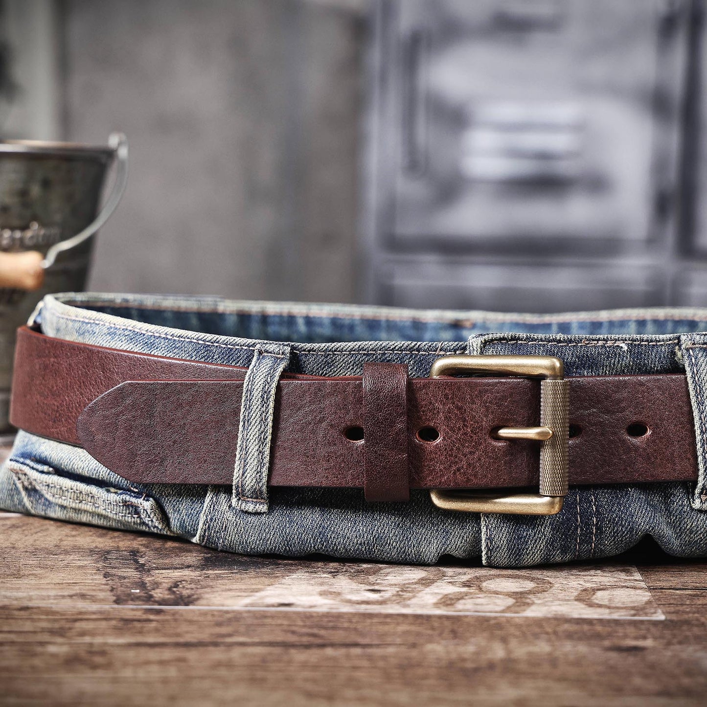 Leather Men's Belt | Genuine Full Grain | Solid Brass Buckle