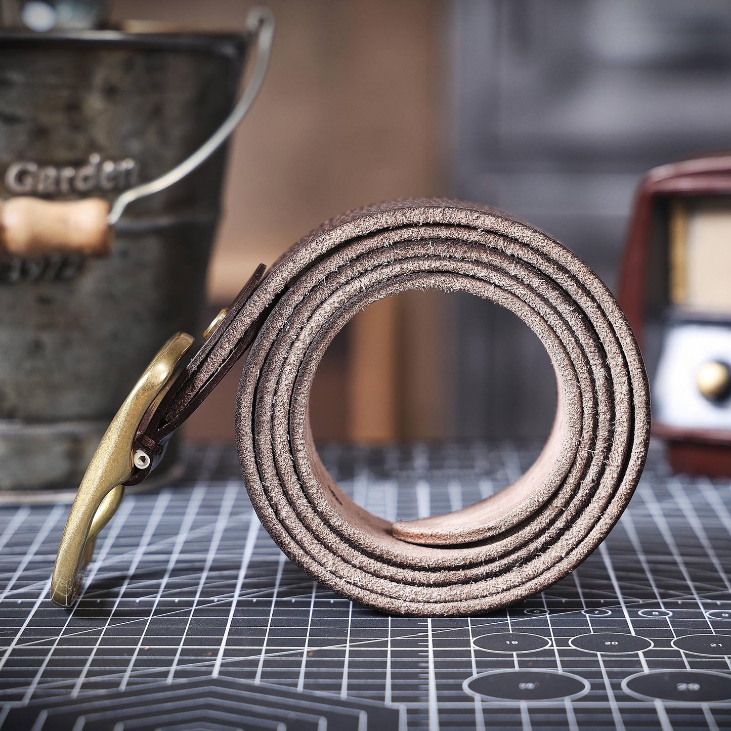 Leather Men's Belt | Genuine Full Grain | Solid Brass Buckle