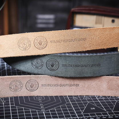 Leather Men's Belt | Genuine Full Grain | Solid Brass Buckle