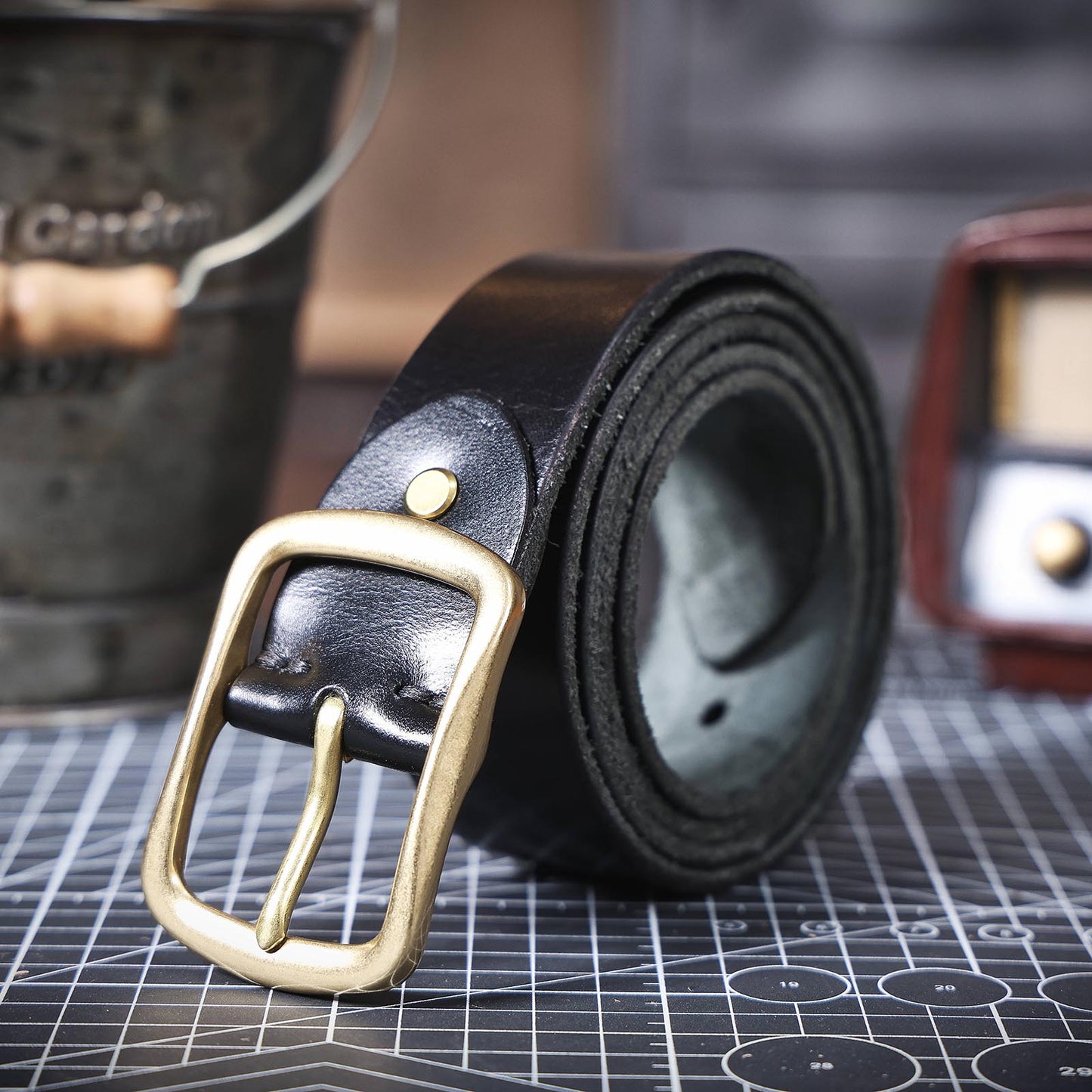 Leather Men's Belt | Genuine Full Grain | Solid Brass Buckle