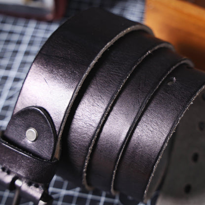 Vintage Genuine Leather Men's Belt | Thick Full Grain Leather