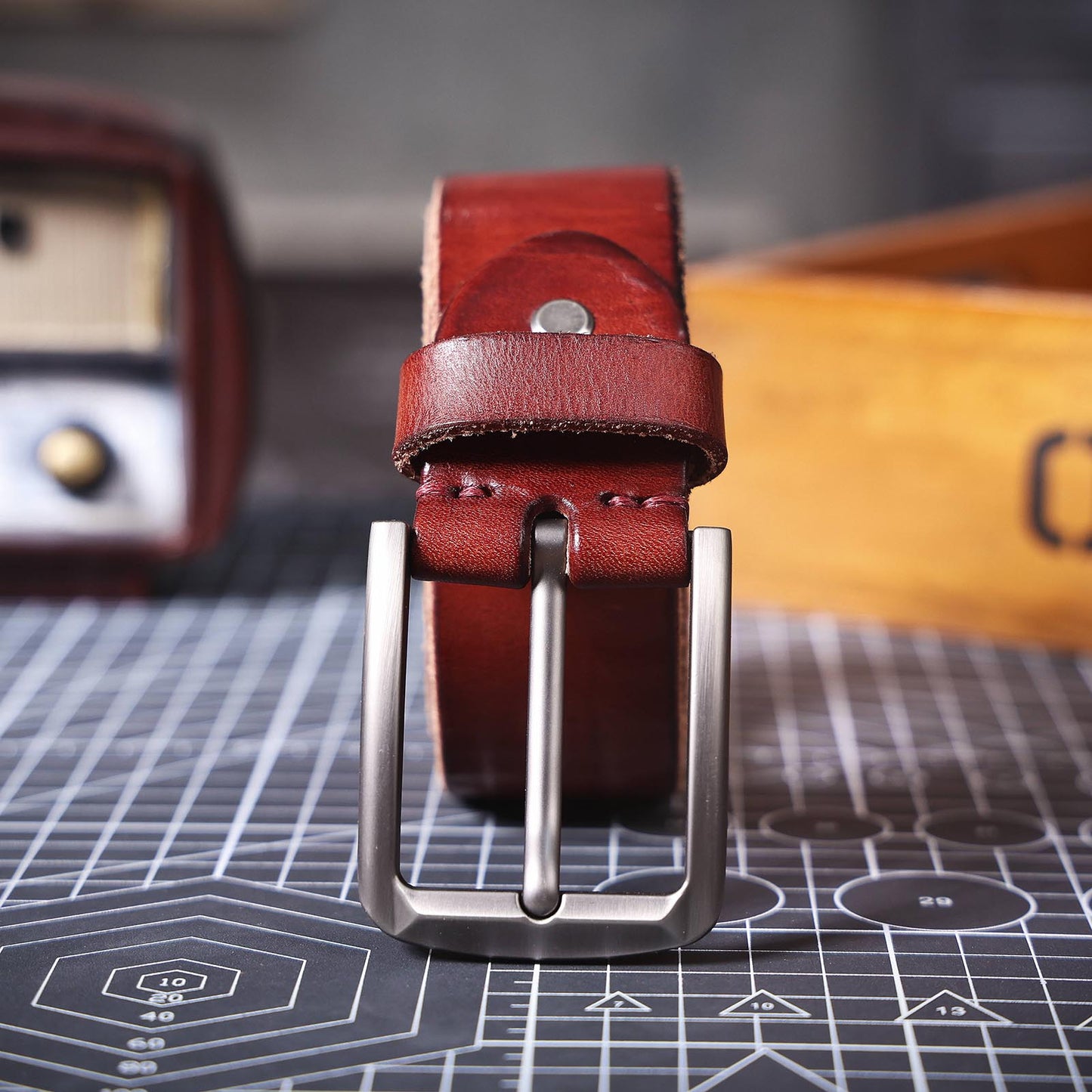 Vintage Genuine Leather Men's Belt | Thick Full Grain Leather