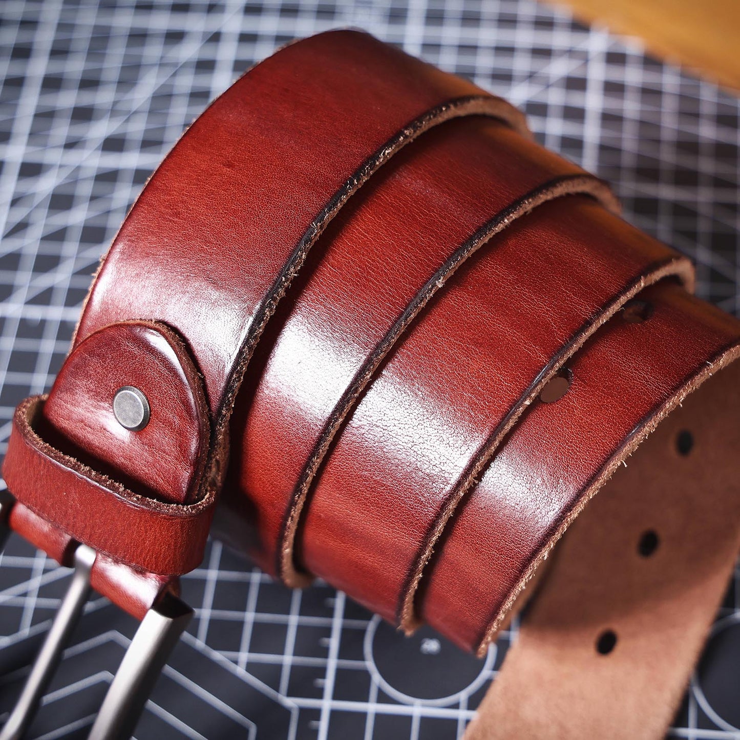 Vintage Genuine Leather Men's Belt | Thick Full Grain Leather