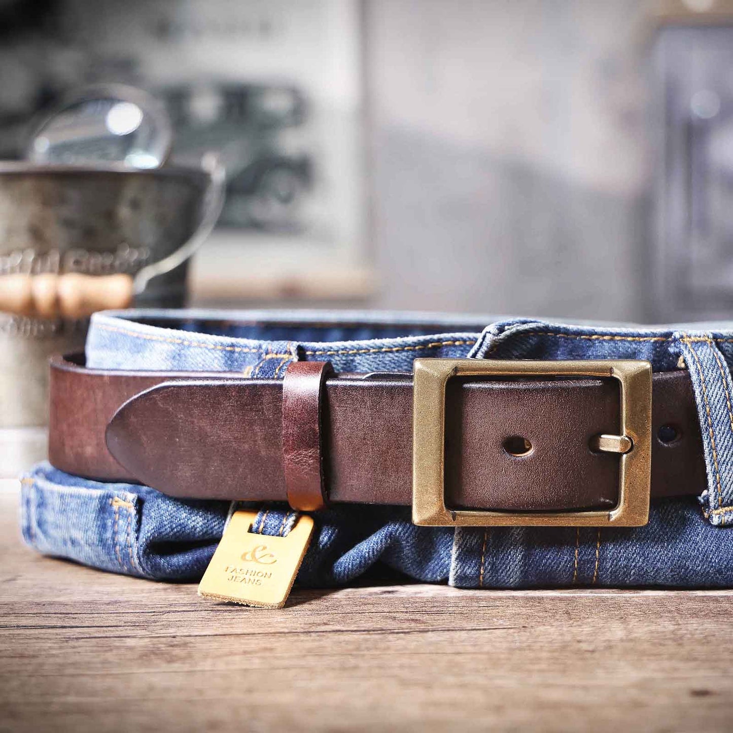 Genuine Leather Men's Belt | Thick Full Grain | Handmade