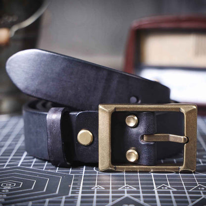 Genuine Leather Men's Belt | Thick Full Grain | Handmade