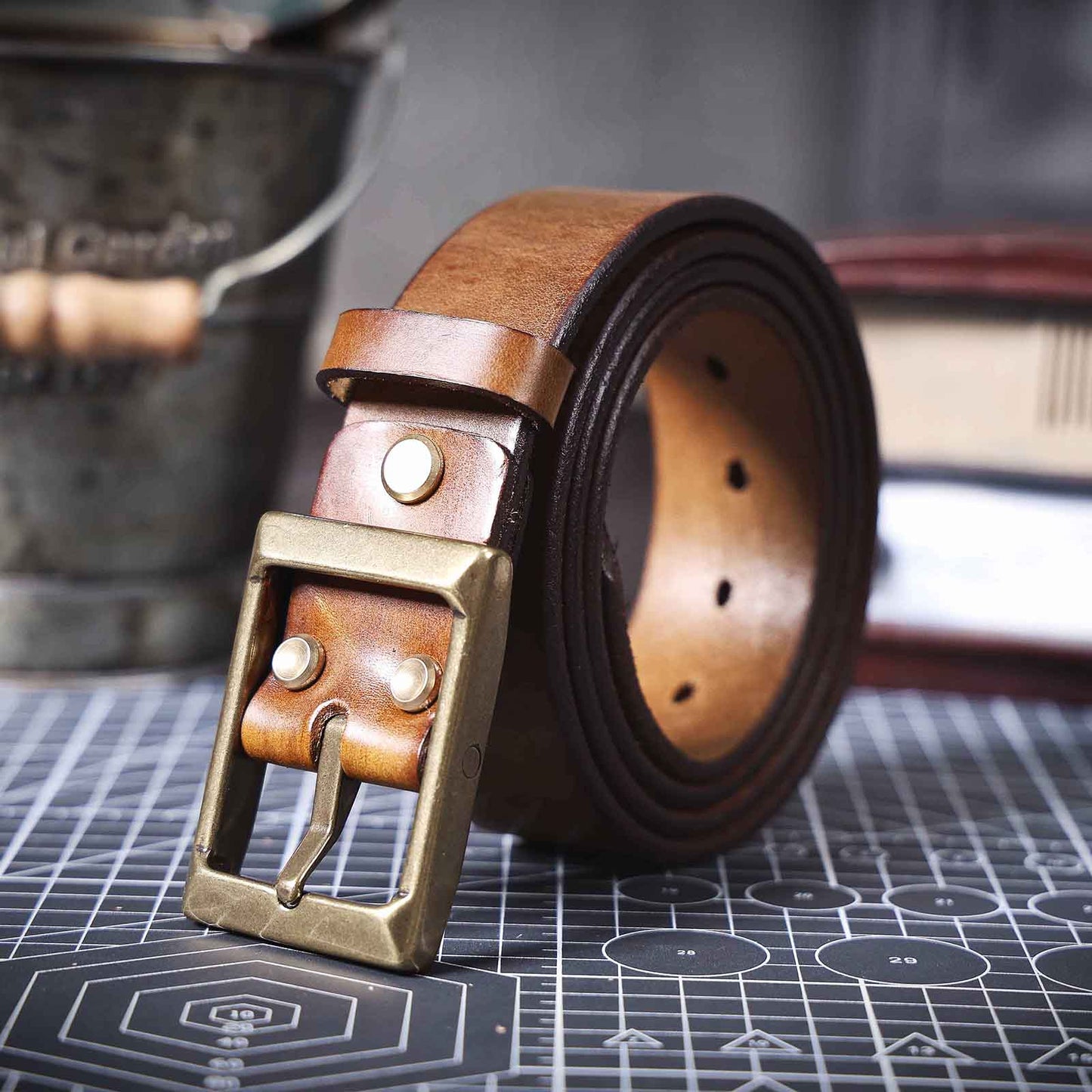 Genuine Leather Men's Belt | Thick Full Grain | Handmade