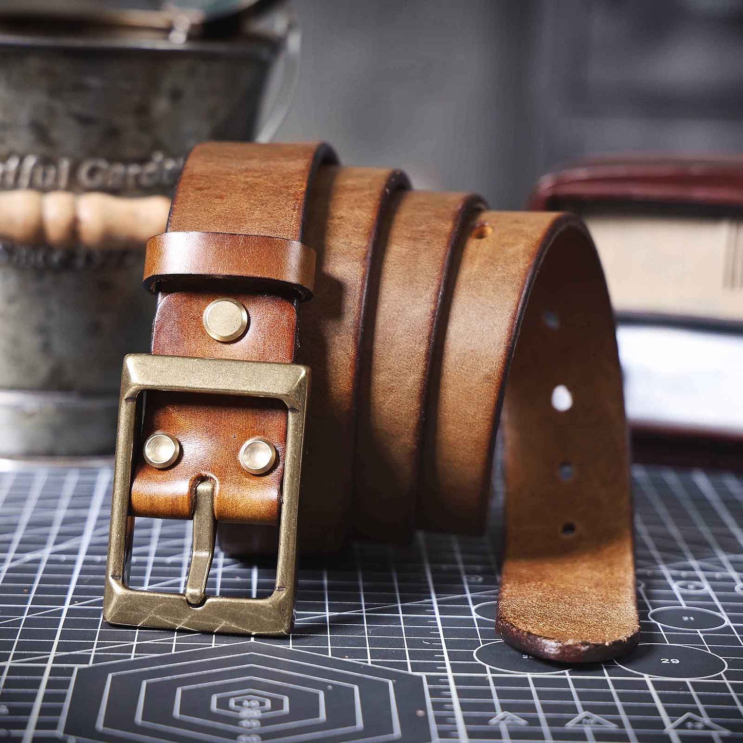 Genuine Leather Men's Belt | Thick Full Grain | Handmade