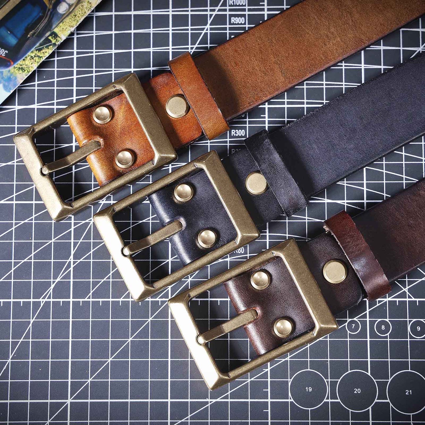 Genuine Leather Men's Belt | Thick Full Grain | Handmade